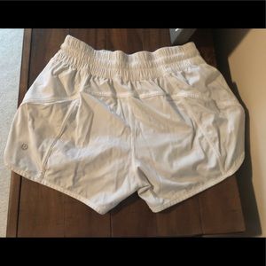 White Lululemon Tracker Shorts